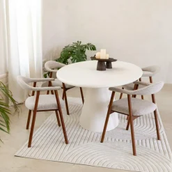 Armstoel COLETTE Monza Beige - Poot Walnoot