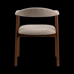 Armstoel COLETTE Monza Beige - Poot Walnoot