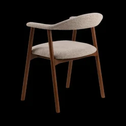 Armstoel COLETTE Monza Beige - Poot Walnoot