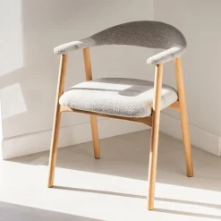 Armstoel COLETTE Monza Beige - Poot Eik