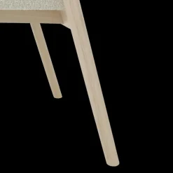 Armstoel SKYE Bouclé Beige - Poot Lichte Eik