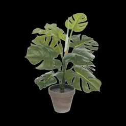 Artif. Monstera Groen in Pot Stan Grijs