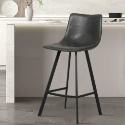 Barkruk ORNADA PU Zwart