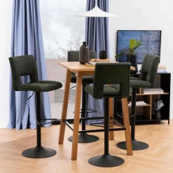 Barstoel FINLEY Preston fabric olive green 38