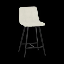 Barstoel LUCY Bouclé Ecru Pt Zwart
