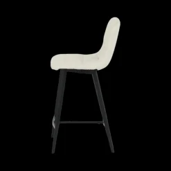 Barstoel LUCY Bouclé Ecru Pt Zwart