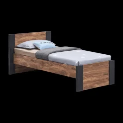 Bed MATHIS Acacia/Black Concrete 90x200