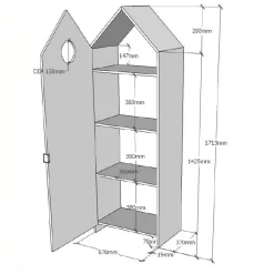 Bergkast SAAR Wit B58
