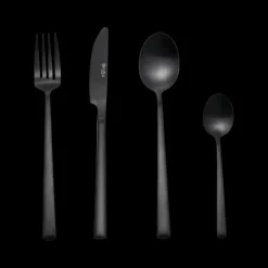 Bestekset NEONA 24Del. RVS Mat Zwart