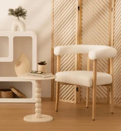 Bijzettafel BUTTON Rond Off White