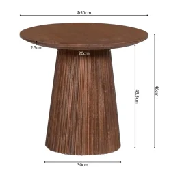 Bijzettafel DOMINGO Mango Lichtbruin Ø50