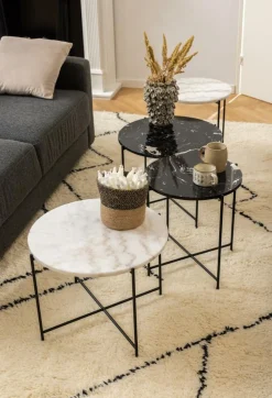 Bijzettafel FREJA Black Art. Marble Stone