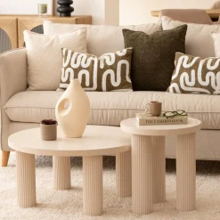 Bijzettafel MOSSON Beige Ø40