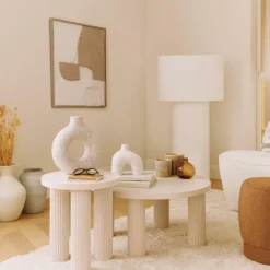 Bijzettafel MOSSON Beige Ø40