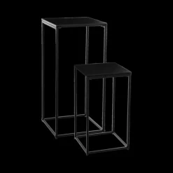 Bijzettafel set NORTON zwart