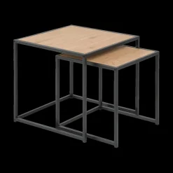 Bijzettafel Set van 2 BOKSKAP Wild Oak