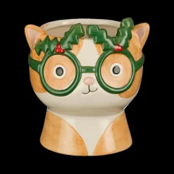 Bloempot BENZEL Kat Kerstbril Multi Ass.