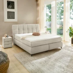Boxspring ALKMAAR Rib Beige 180x200