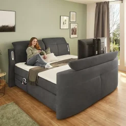 Boxspring DOMBURG Microvezel 421/09 Donkergrijs 180x200