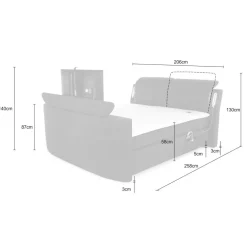 Boxspring DOMBURG Microvezel 421/09 Donkergrijs 180x200