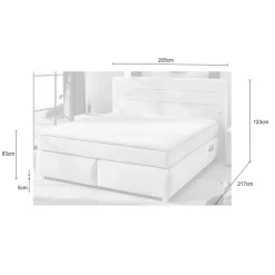 Boxspring LELYSTAD Chenille Grijs 180x200