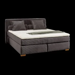 Boxspring TILBURG Ribfluweel Donkergrijs 180x200