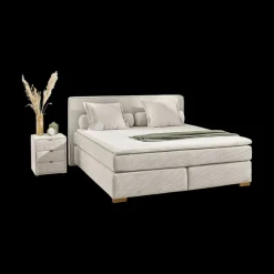 Boxspring TILBURG Ribfluweel 426/07 Beige 180x200