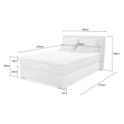 Boxspring TILBURG Ribfluweel 426/07 Beige 140x200