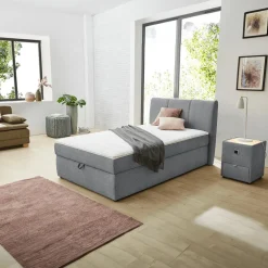 Boxspring VLISSINGEN Stof 142/09 Grijs 120x200