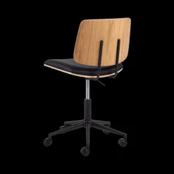 Bureaustoel MIKKEL PU Zwart/Eik Fineer