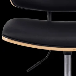 Bureaustoel MIKKEL PU Zwart/Eik Fineer