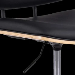 Bureaustoel MIKKEL PU Zwart/Eik Fineer