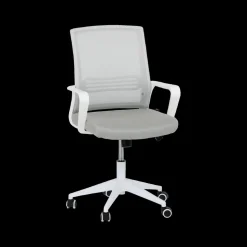 Bureaustoel TEUN Mesh Lichtgrijs/Wit