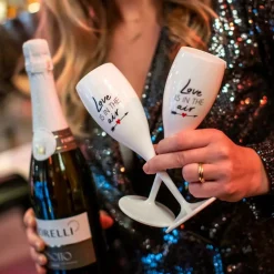 Champagneglas LOVE IS IN THE AIR 100ml Wit