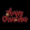Decowoord MERRY CHRISTMAS Stars Rood