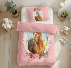 Dekbedovertrek CUTE HORSE 140 Roze