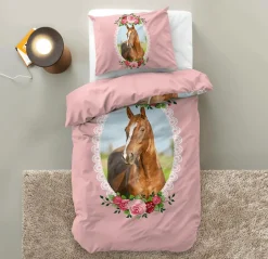 Dekbedovertrek CUTE HORSE 140 Roze
