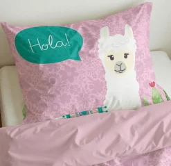 Dekbedovertrek HOLA LAMA 140 Roze