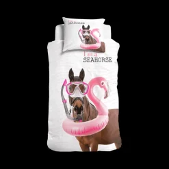 Dekbedovertrek I'M SEAHORSE 140 Wit