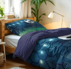 Dekbedovertrek LIVE FOOTBALL 140 Blauw