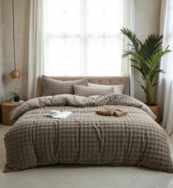 Dekbedovertrek POMPOM 240 Taupe