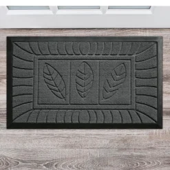 Deurmat FEUILLI Rechthoek 75x45 Grijs