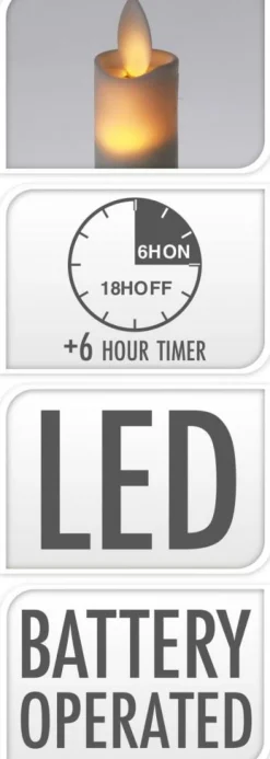 Dinner LED-Kaars FLAME Wit