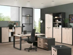 Dossierkast 3-Vak UPGRADE Zwart/Kastanje