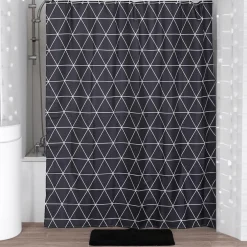 Douchegordijn SQINS Zwart Incl. 12Haak