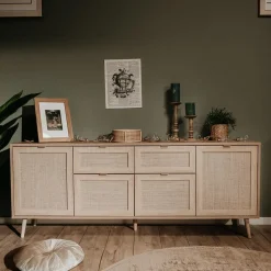 Dressoir EIVISSA Sonoma Eik/Riet B180