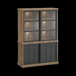 Dressoir met Opzetkast TOLUCA Old Teak/Zwart B144