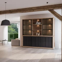 Dressoir met Opzetkast TOLUCA Old Teak/Zwart B209