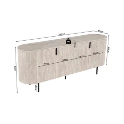 Dressoir PORTO B200 Travertijnlook