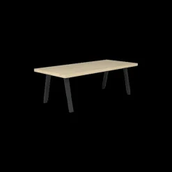 Eetkamer TEODOR: Dressoir + Vitrinekast + Eettafel ABBEY 200x100 + 4x stoelen ALECIO Pearl